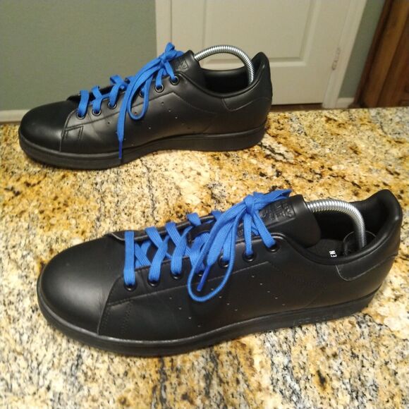 Adidas Originals Stan Smith Black Blue Lace Mens 10 Casual Sneakers FX5499 EUC main image 4
